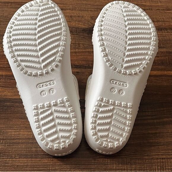 CROCS White Kadee II Jewels Embellishment Slip-On Z-Strap Sandals Size 7 - Picture 8 of 9